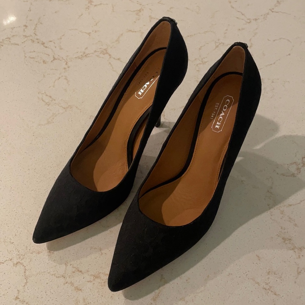 Coach heels, size 7.5, black, very nice never worn